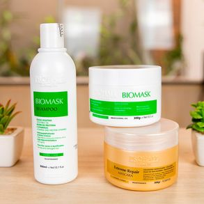 Kit Shampoo Biomask 300ml + Máscara Biomask 300g + Máscara Extreme Repair 300g